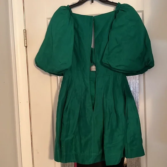Aje Green Puff Sleeve Mini Dress - Picture 8 of 9